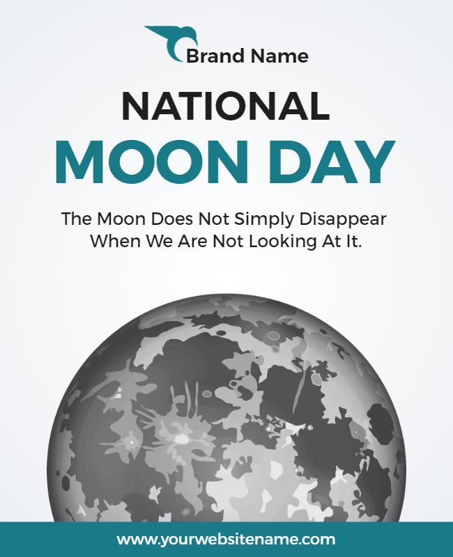 Celestial Theme National Moon Day Celebration Flyer Template