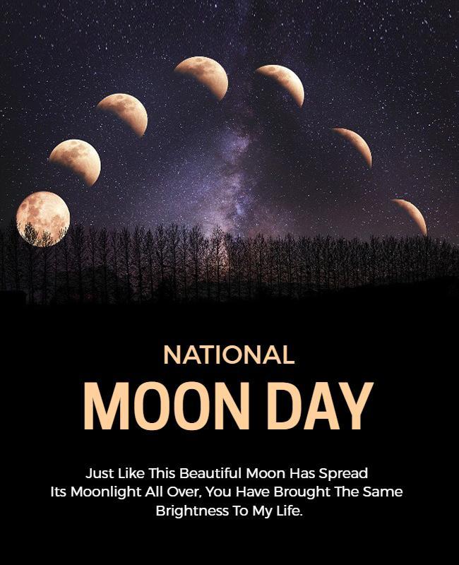 Celestial Themed National Moon Day Celebration Flyer Template