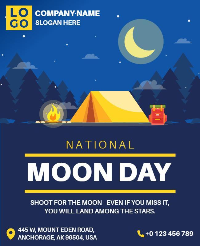 National Moon Day Celebration Flyer Template