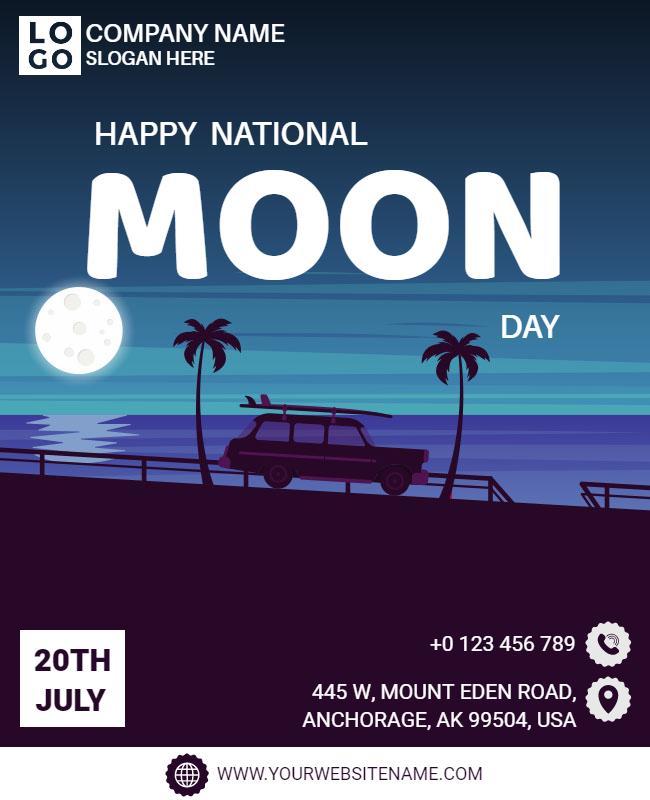 Charming Night Sky Moon Day Celebration Flyer Template