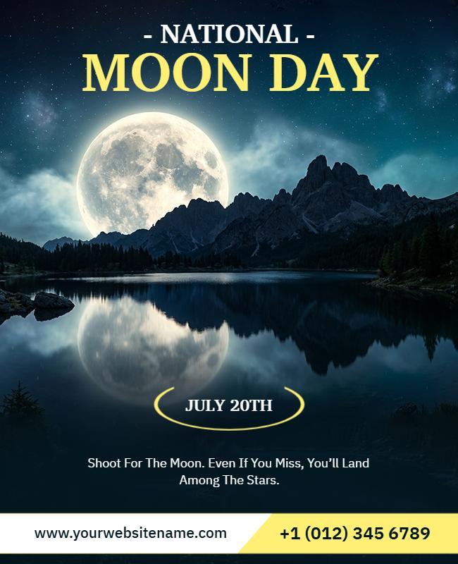 National Moon Day Celebration Poster Template