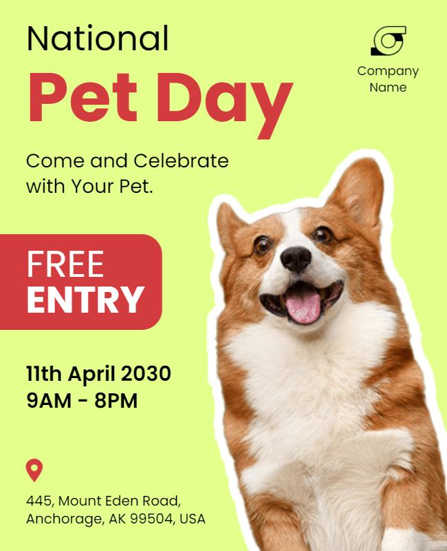 National Pet Day Celebration Flyer Template