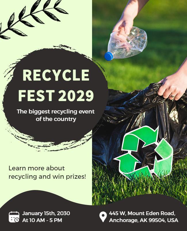 National Recycling Awareness Event Flyer Template