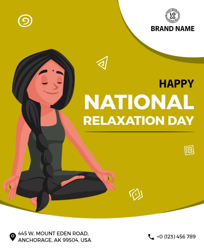 National Relaxation Day Celebration Flyer Template