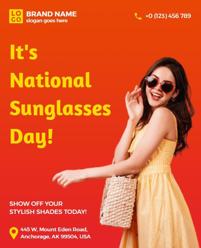 National Sunglasses Day Promotional Flyer Template