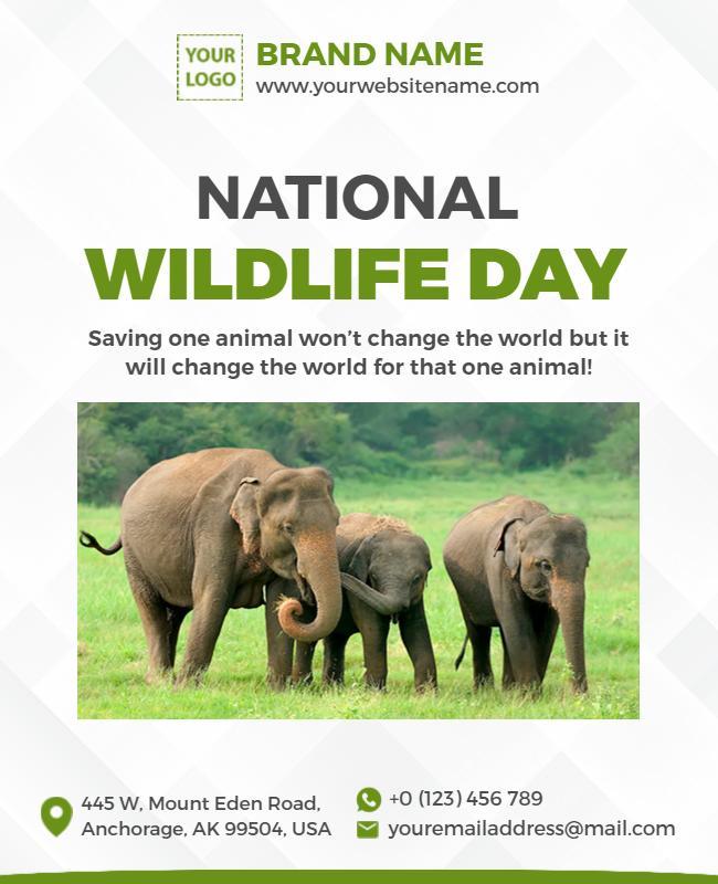 National Wildlife Day Event Flyer Template