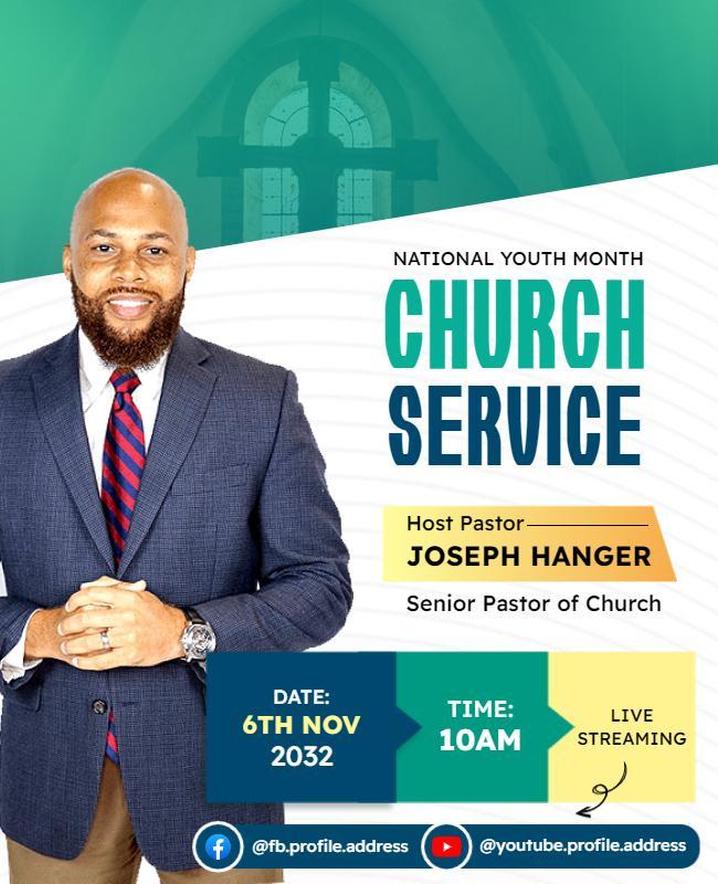 National Youth Church Service Flyer Template