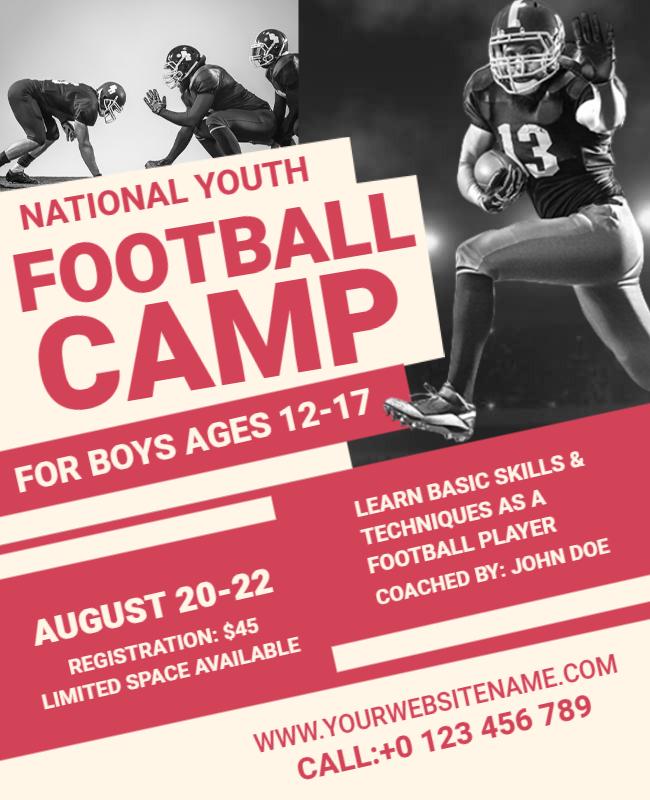 National Youth Football Camp Flyer Template