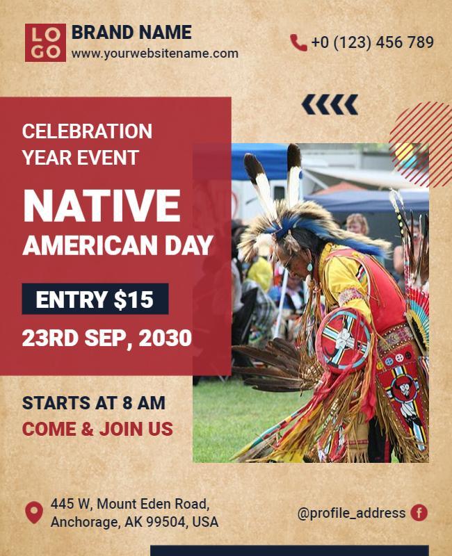 Native American Day Celebration Event Flyer Template