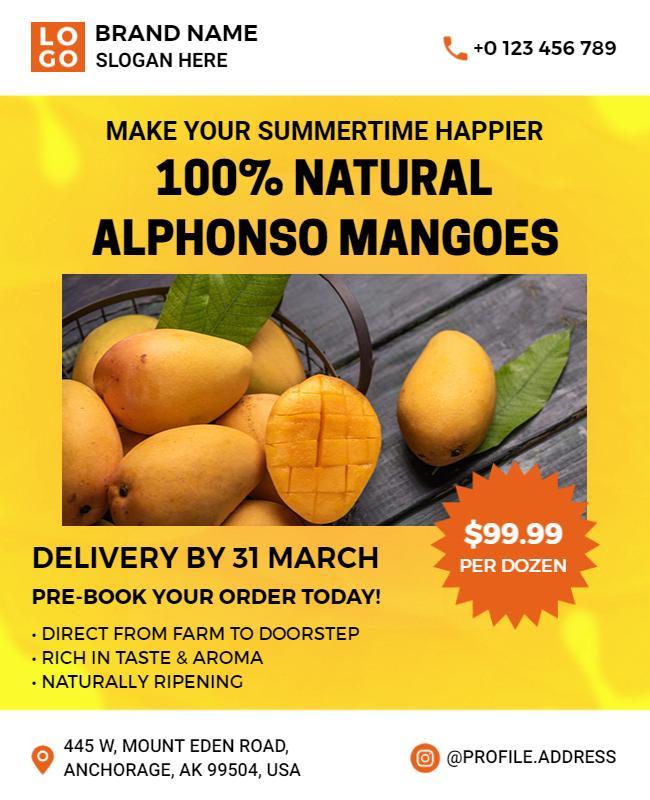 Natural Alphonso Mango Promotion Flyer Template