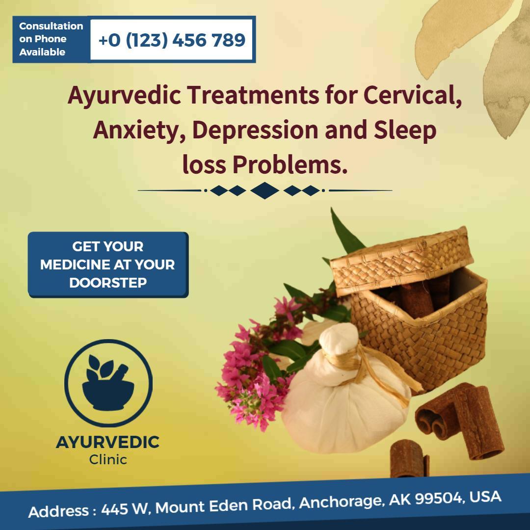 Natural Ayurvedic Treatments for Health Issues at Home Ad Template