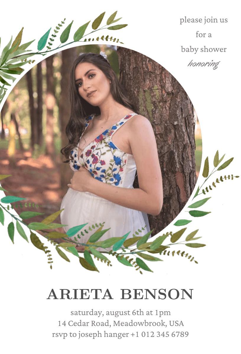 Natural Floral Boho Baby Shower Celebration Invitation Template