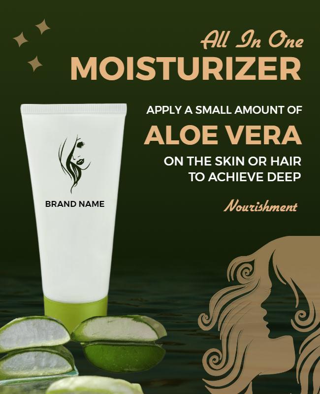 Natural Green Aloe Vera Moisturizer Nutrition Poster Template