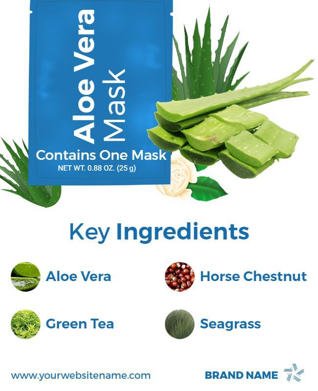 Natural Green Aloe Vera Skincare Product Mask Poster Template
