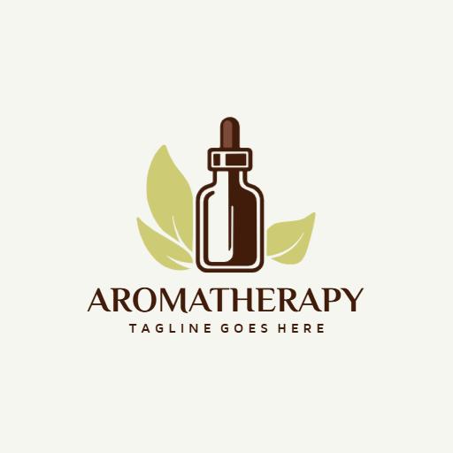 Natural Green and Brown Aromatherapy Essential Oil Business Logo Template
