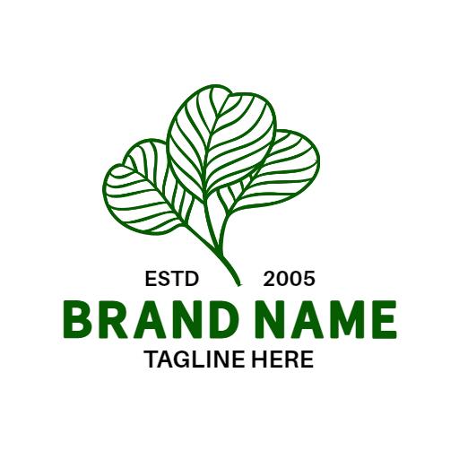 Natural Green Leaf Design Promoting Plant Care Logo Template