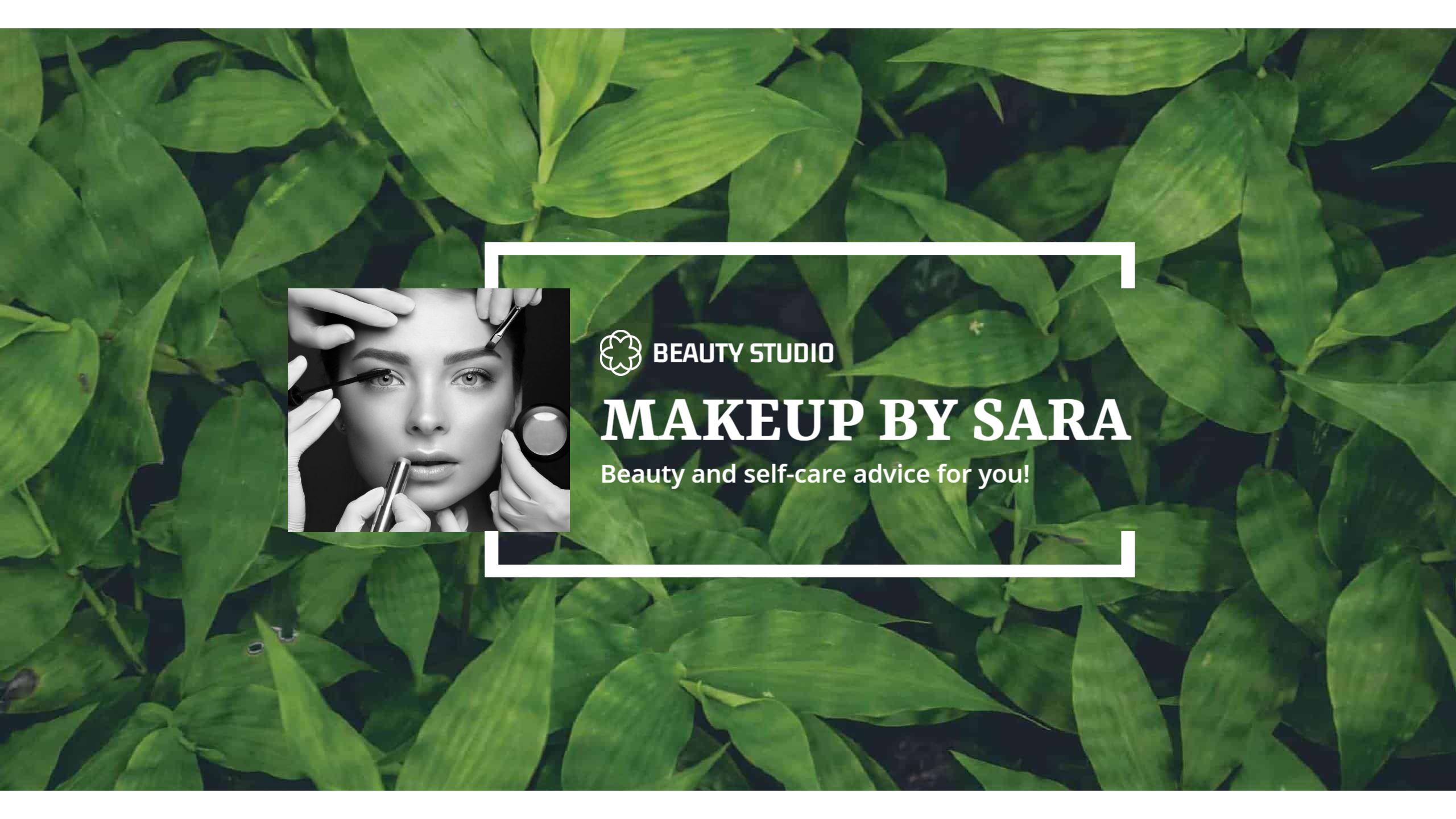 Natural Green Leaves with Beauty Tips for YouTube Banner Template