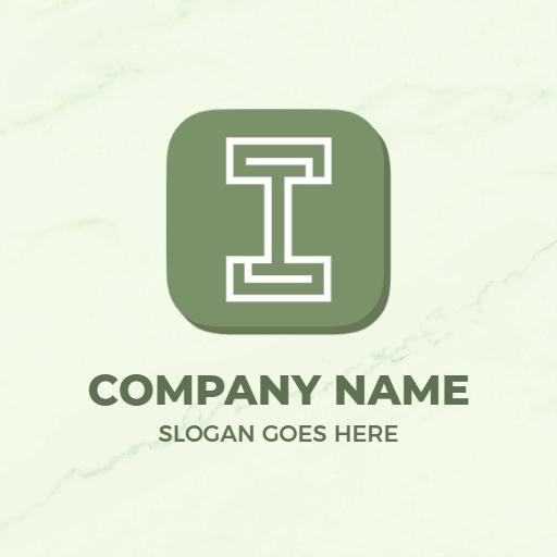 Natural Green Toned Design Featuring I Letter Logo Template