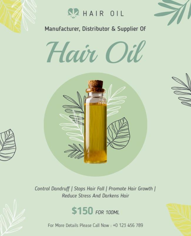 Natural Hair Oil Promotion Flyer Template