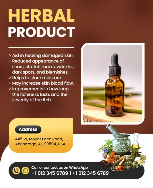 Natural Herbal Skin Care Product Promotion Poster Template