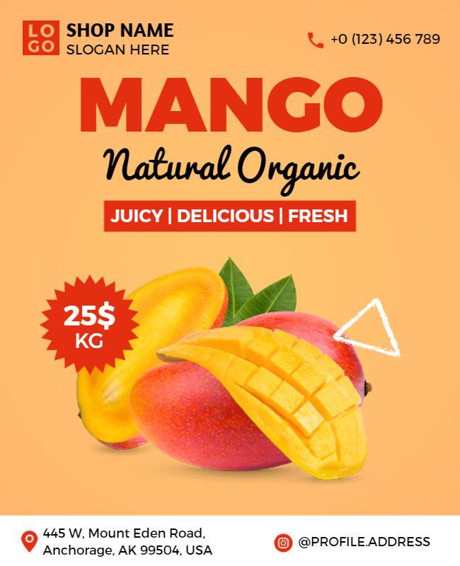 Natural Organic Mango Promotion Flyer Template