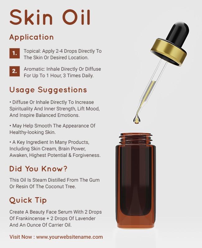 Natural Skin Oil Application Guide Flyer Template