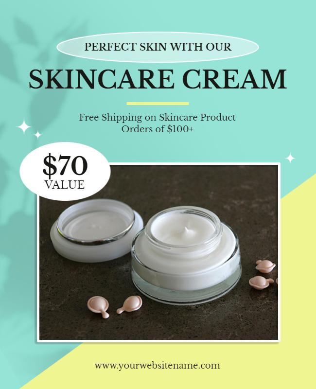 Natural Skincare Cream Promotion Flyer Template