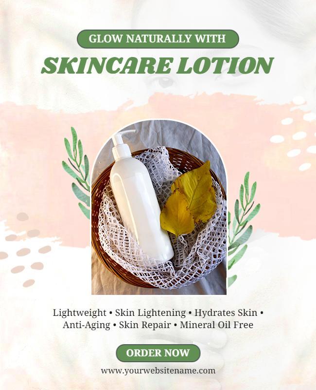 Natural Skincare Lotion Promotion Flyer Template