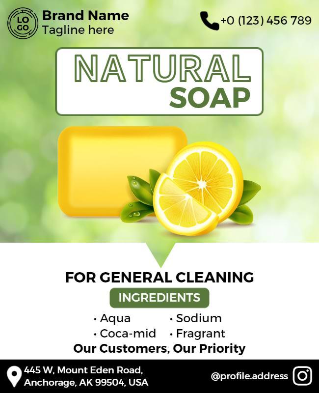 Natural Soap Cleaning Product Flyer Template