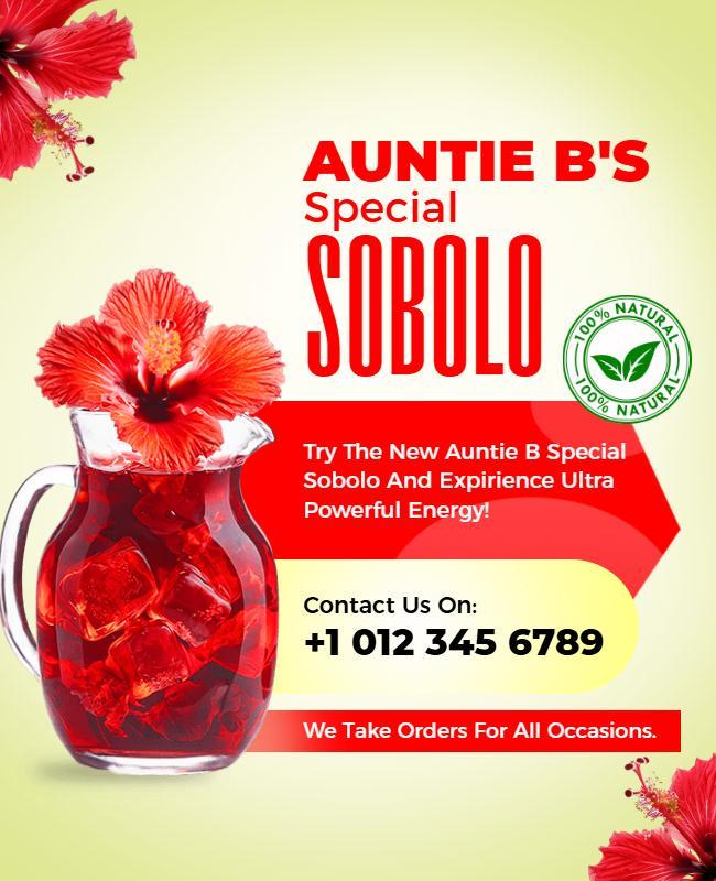 Vibrant Nature-Inspired Sobolo Beverage Promotion Flyer Template