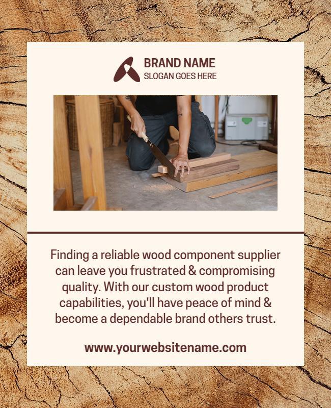 Natural Wood Craftsmanship Supplier Service Poster Template