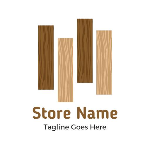 Natural Wood Texture Pattern for Plywood Store Logo Template