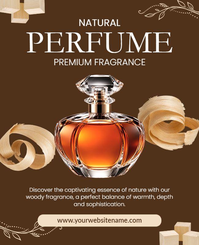 Natural Woody Fragrance Perfume Poster Template