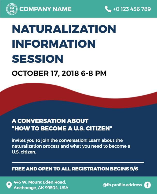 Naturalization Information Session Event Flyer Template