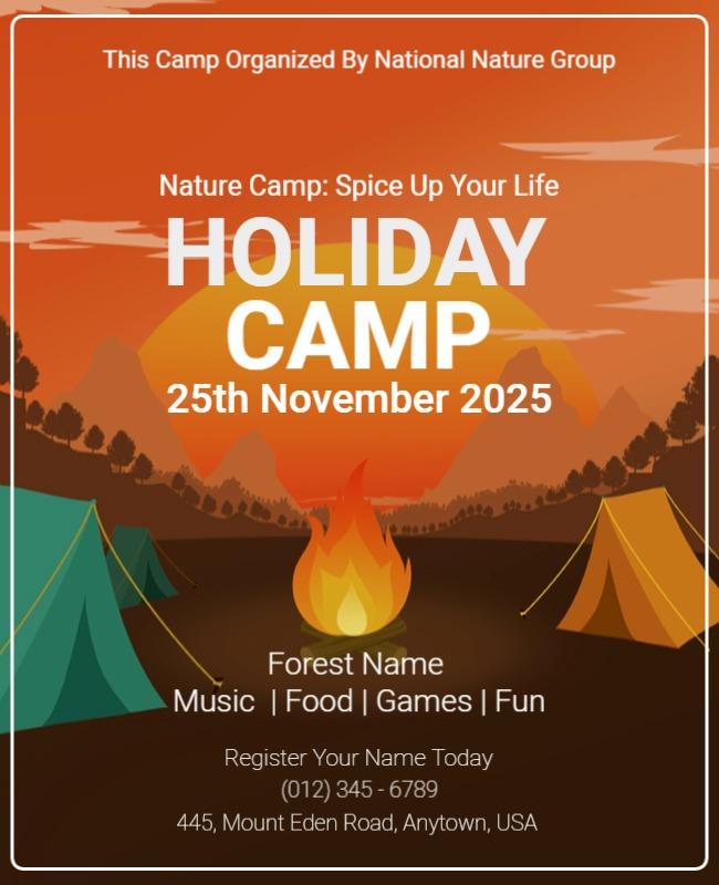 Nature Adventure Holiday Camp Flyer Template