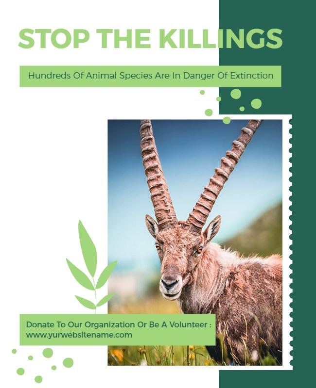 Nature Conservation Awareness Stop Extinction Poster Template