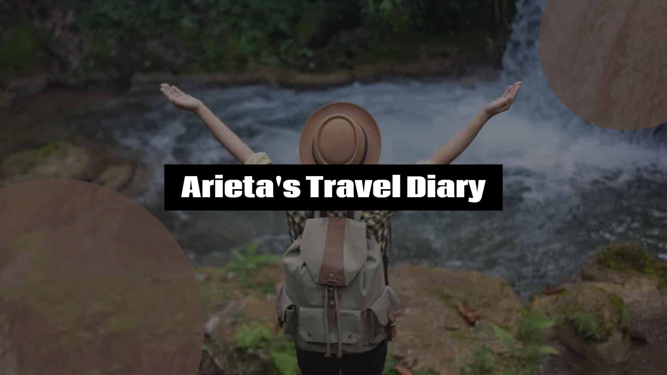 Nature Enthusiast Celebrating at River in Travel Banner Template