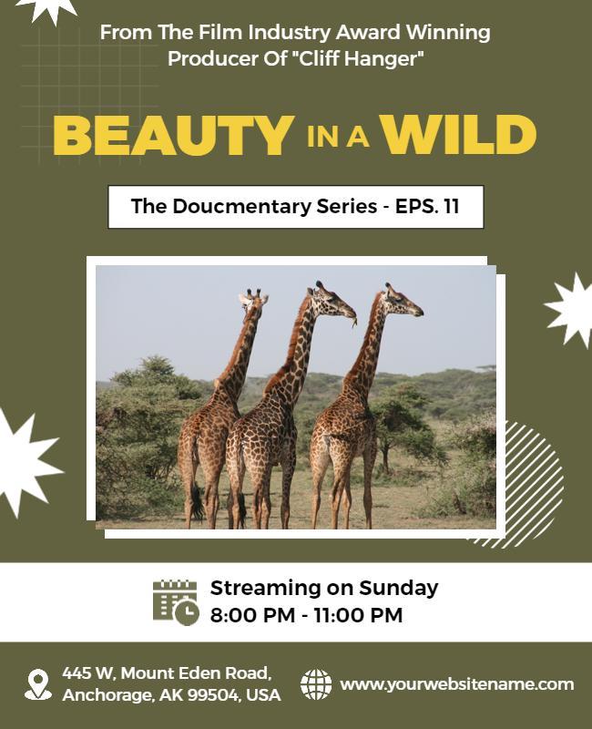 Nature-Focused Wildlife Documentary Series Poster Template