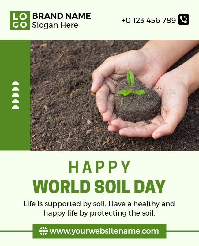 Nature Green World Soil Day Awareness Campaign Poster Template