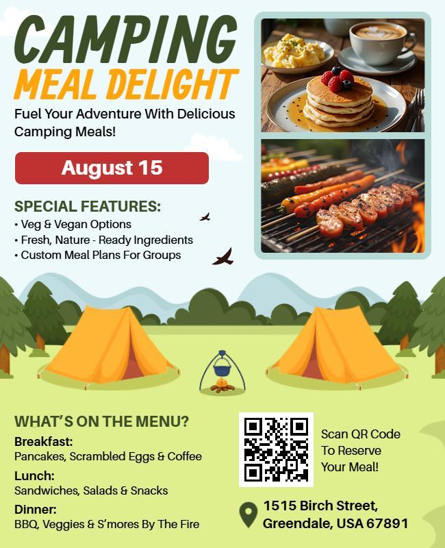 Nature Inspired Camping Meal Adventure Event Flyer Template