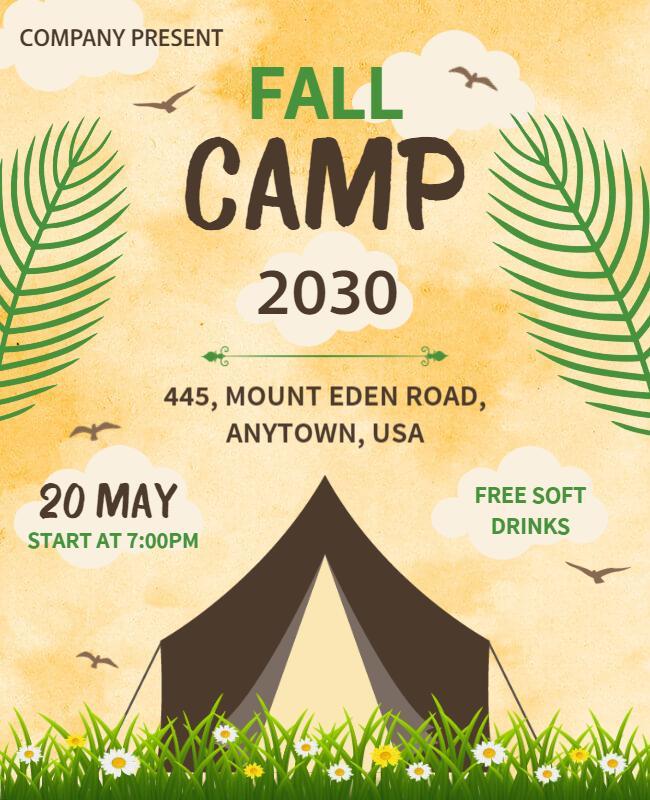 Nature-Inspired Fall Camp Adventure Poster Template