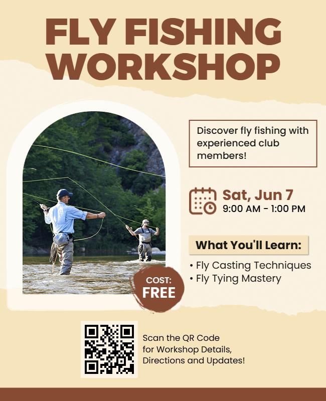 Nature-Inspired Fly Fishing Workshop Experience Flyer Template