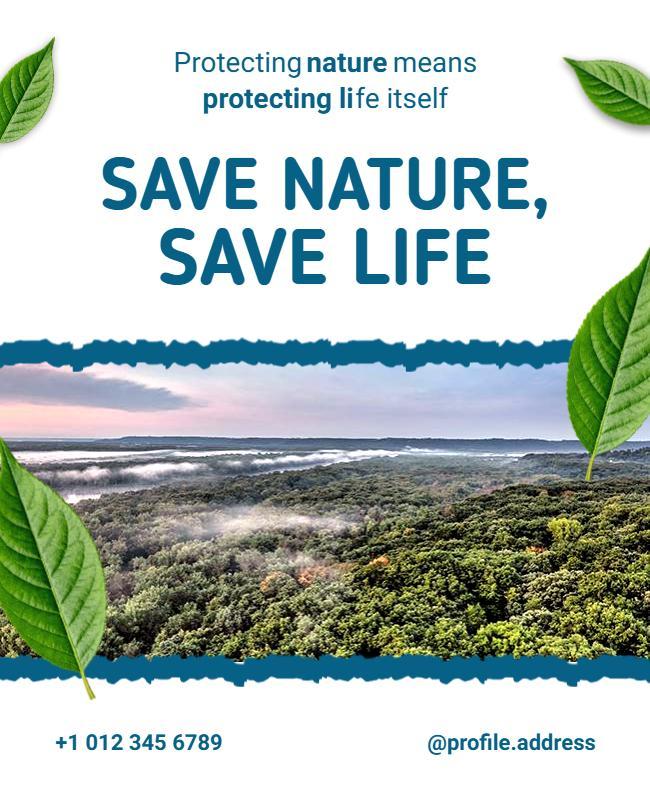 Nature Inspired Green Awareness for Environmental Protection Poster Template