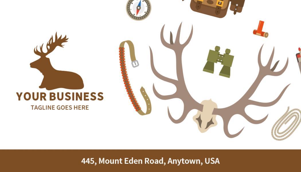 Nature Inspired Hunting Adventure Visiting Card Template