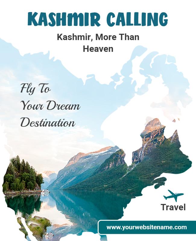 Nature-Inspired Kashmir Travel Destination Poster Template