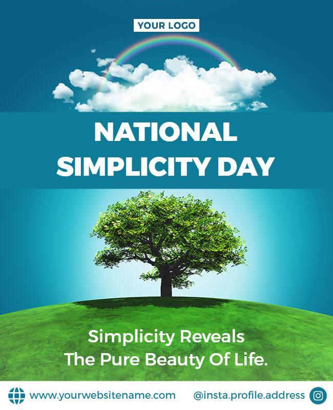 Nature-Inspired National Simplicity Day Celebration Poster Template