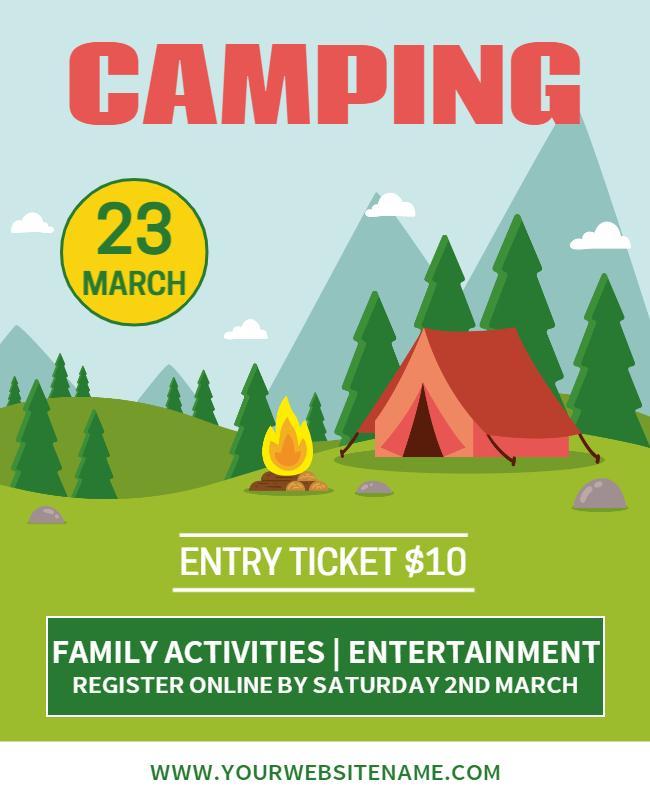 Nature-Themed Camping Adventure Family Event Poster Template