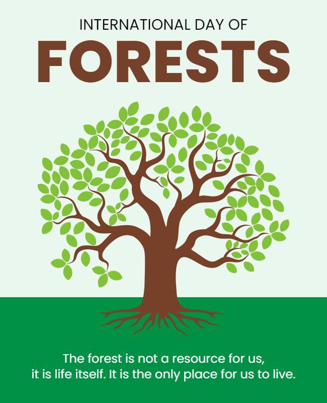 Nature-Themed Green International Day of Forests Poster Template
