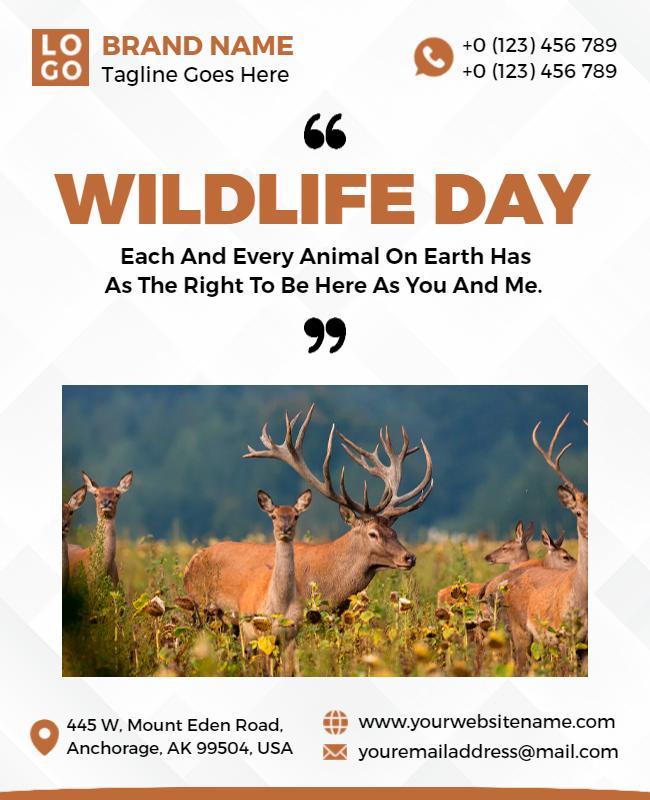 Nature-Themed Wildlife Day Awareness Poster Template