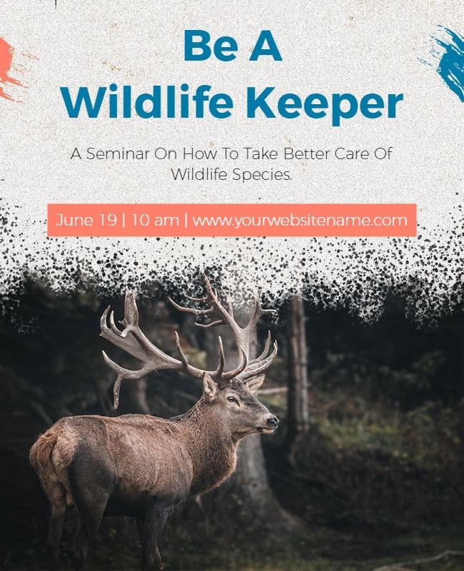 Nature-Themed Wildlife Keeper Seminar Poster Template